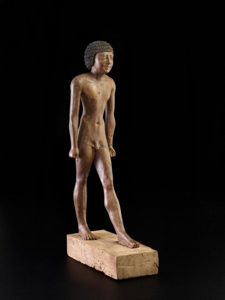 This statue of a wealthy Egyptian official in-charge of farming, carved from a single piece of erotic imported ebony, was made for the tomb, to carry his soul in the afterlife. (Courtesy: Special Arrangement/CSMVS)