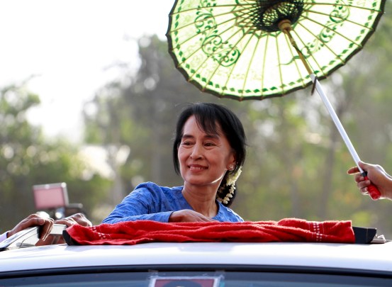Aung San Suu Kyi during a 2012 election campaign. 