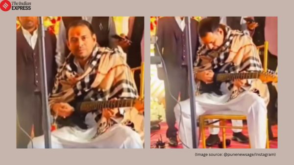 Tej Pratap Yadav playing guitar at Khan Sir brother’s wedding
