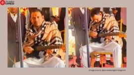 Tej Pratap Yadav playing guitar at Khan Sir brother’s wedding