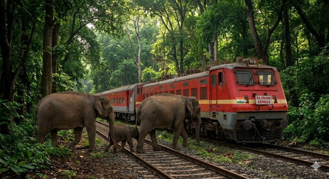 Rajdhani Express Accident: Train Hits Elephant Herd in Assam in Hojai