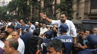 Police managed the situation before the BJP delegation met election officials and the special observer.