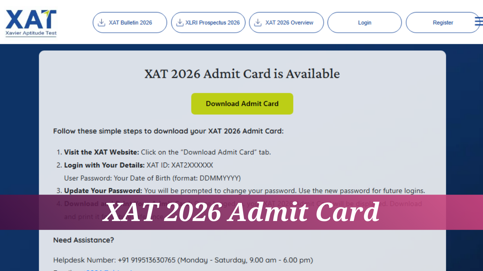 XAT 2026 Admit Cards Out: Hall tickets at xatonline.in; check exam centre and other details