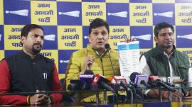 aap AAP Delhi president Saurabh Bharadwaj in a press conference, meanwhile, hit out at Chief Minister Reka Gupta and alleged she failed her first test after being in power for nine months.