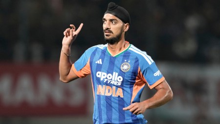 Abhishek Sharma's father said enough credit ought to be given to teammate Arshdeep Singh, who took 2-13, with a miserly economy of 3.25 to restrict South Africa in Dharamsala. (AP Photo)