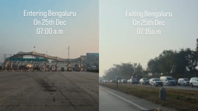 bengaluru traffic christmas morning