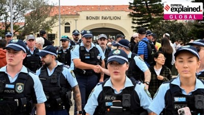 Police officers at the Bondi beach pavilion in Sydney. Reuters