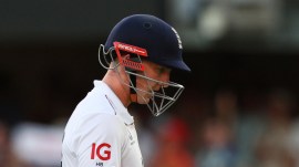 With his partnership with Root on 54 off 69, Brook went for a big booming drive off Mitchell Starc with minimal footwork second ball of the 40th over. (AP Photo)