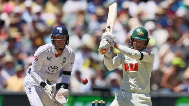 Carey would hit a match-reviving hundred, his third in the format, and Australia ended the day on 326 for 8. (AP Photo)
