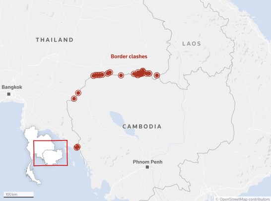 Thailand and Cambodia clash over disputed border