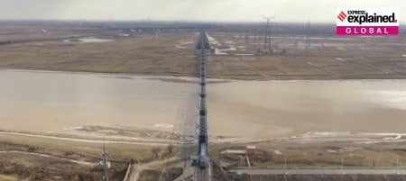 China ran the seven-train convoy in the Inner Mongolia autonomous region on December 8. Photo: China's state-run CCTV