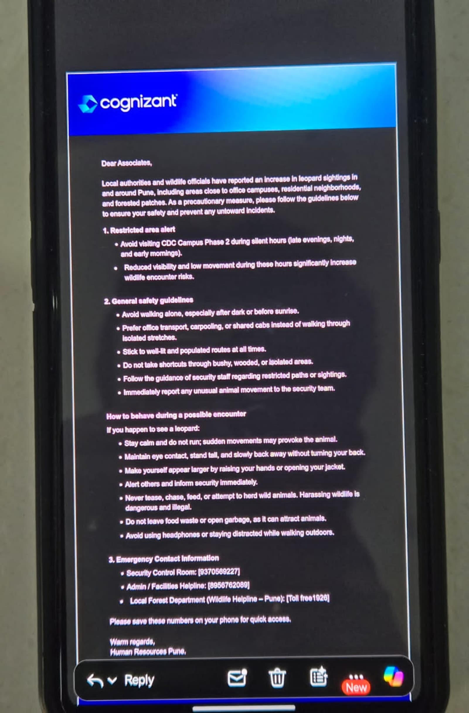 cognizant employee email