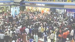 Police said on Wednesday that the event in question was organised at Crystal Mall on Kalavad Road on Tuesday evening to celebrate the “box office success” of Gujarati film Laalo — Krishna Sada Sahaayate'.