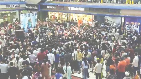 Police said on Wednesday that the event in question was organised at Crystal Mall on Kalavad Road on Tuesday evening to celebrate the “box office success” of Gujarati film Laalo — Krishna Sada Sahaayate'.