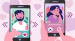 illustration of people using dating app to swipe on each other