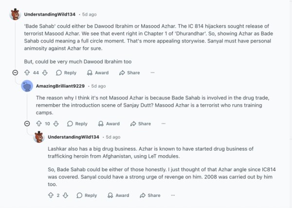 Fãs discutem teorias de Dhurandhar no Reddit