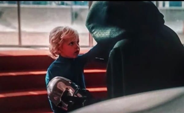 Franklin Richards and Doctor Doom in The Fantastic Four: The First Steps.