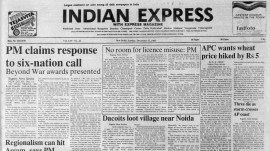 This is the front page of The Indian Express published on December 15, 1985.