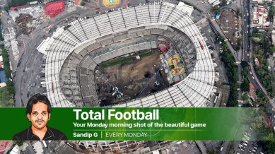 FIFA World Cup 2026: An aerial view of the renovation work at the iconic Azteca Stadium in Mexico City, perched 2,200m above sea level. (Reuters)