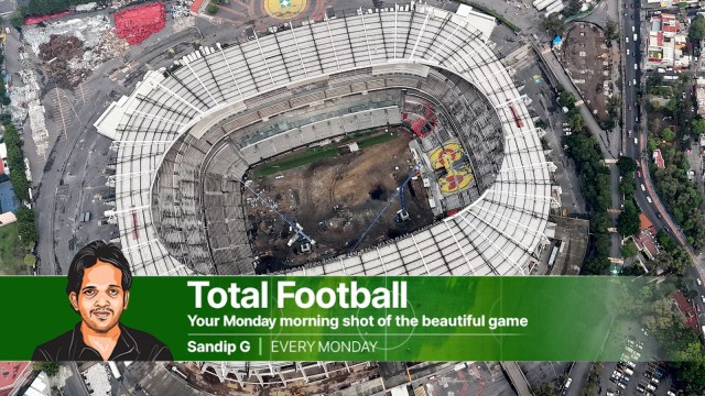 FIFA World Cup 2026: An aerial view of the renovation work at the iconic Azteca Stadium in Mexico City, perched 2,200m above sea level. (Reuters)