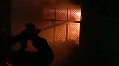 Rajkot Wood factory destroyed, Rajkot, Wood factory destroyed in 9-hour-blaze, Wood factory destroyed in blaze, Pune news, Pune, Maharashtra news, Indian express, current affairs