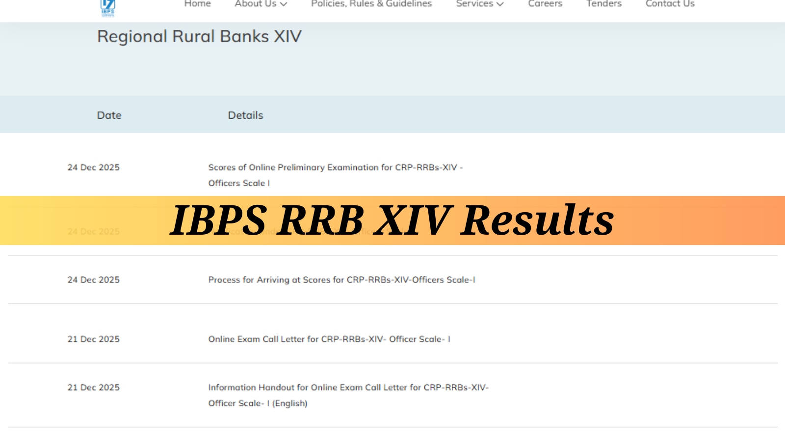 IBPS RRB PO Prelims Result 2025: Scorecards out at ibps.in; Main exam on Dec 28