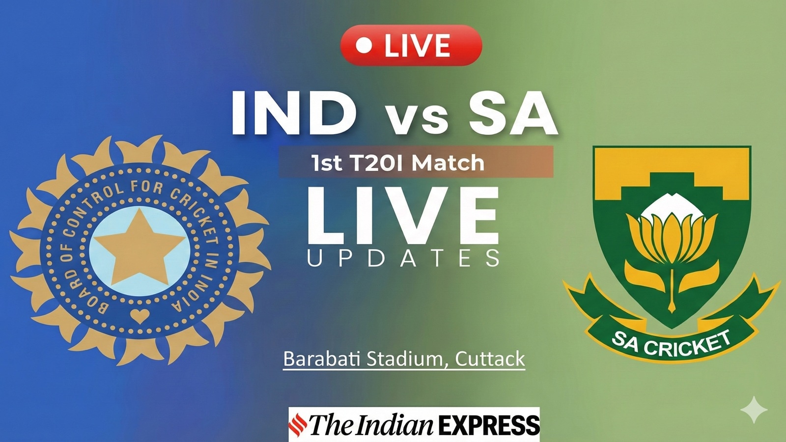 IND vs SA 1st T20 Live Cricket Score: Follow India vs South Africa 1st T20I.