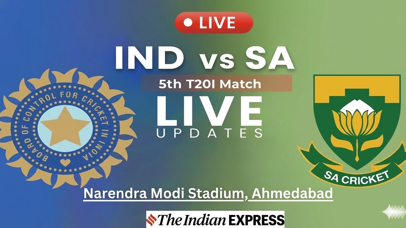 India vs South Africa 5th T20I, Live Cricket Score