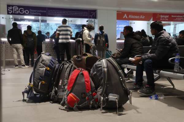 Bags lie at the IGI airport in New Delhi on Monday. (Express Photo by Tashi Tobgyal)