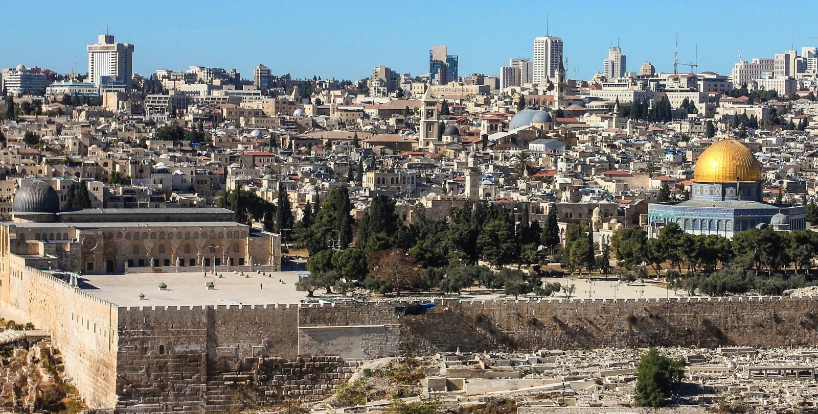 Dome of the Rock seen from the Mount of Olives in Jerusalem