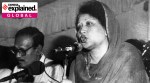 Bangladesh's former Prime Minister Khaleda Zia speaks at a press conference upon her return to Dhaka in 1996.