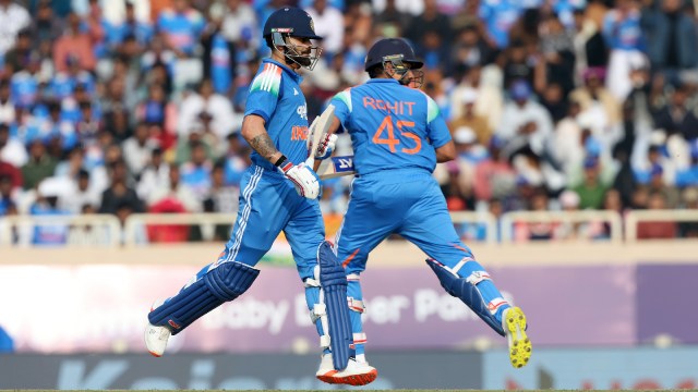  Virat Kohli and Rohit Sharma's 136-run partnership set up the Ranchi win for India on Sunday. (CREIMAS)