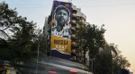 A graffiti of Lionel Messi in Mumbai, drawn by artist Mooz Graffiti. (Express Photo/Sankhadeep Banerjee)