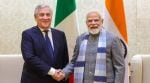 **EDS: THIRD PARTY IMAGE** In this image posted on Dec. 10, 2025, Prime Minister Narendra Modi meets Vice Prime Minister and Minister of Foreign Affairs and International Cooperation of Italy, Antonio Tajani, in New Delhi. (@narendramodi/X via PTI Photo)(PTI12_10_2025_000458B)