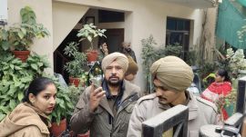 Mohali police and forensic team investigate a scene in Phase 5, Mohali. Express Photo: Jasbir Malhi