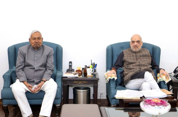 New Delhi, Dec 22 (ANI): Union Home Minister Amit Shah meets Bihar Chief Minister Nitish Kumar, in New Delhi on Monday. (@samrat4bjp X/ANI Photo)