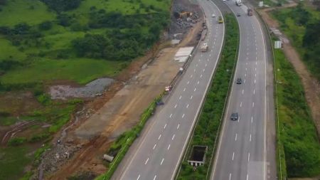 The existing Mumbai-Pune Expressway section from Khopoli exit to Sinhgad Institute in Kusgaon spans 19.8 km, and passes through the hill town of Lonavala.