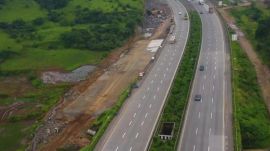 The existing Mumbai-Pune Expressway section from Khopoli exit to Sinhgad Institute in Kusgaon spans 19.8 km, and passes through the hill town of Lonavala.