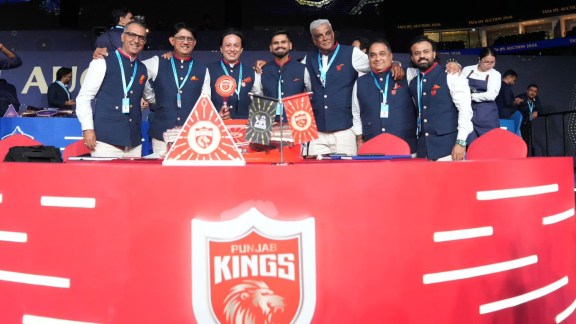 The Punjab Kings think tank at the IPL 2026 auction along with PBKS captain Shreyas Iyer. (PHOTO: PBKS media)
