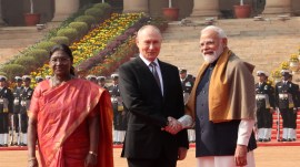 Vladimir Putin, Narendra Modi, India Russia ties, India Russia Defence Relations, India Russia Relation, Putin India Visit, Vladimir Putin India Visit, Putin in India Today, Prime Minister Narendra Modi, Russian President Vladimir Putin, Putin first state visit since Ukraine war, Russia Today India launch, Putin Rashtrapati Bhawan ceremonial reception,, India Russia summit, Vladimir Putin India visit, India-Russia trade, Putin–Modi talks, indian express
