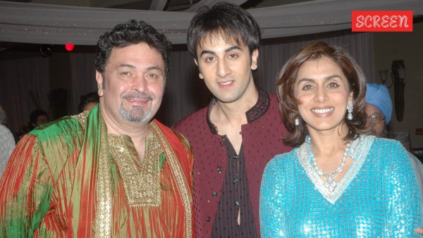 Rishi Kapoor with Ranbir Kapoor and Neetu Kapoor