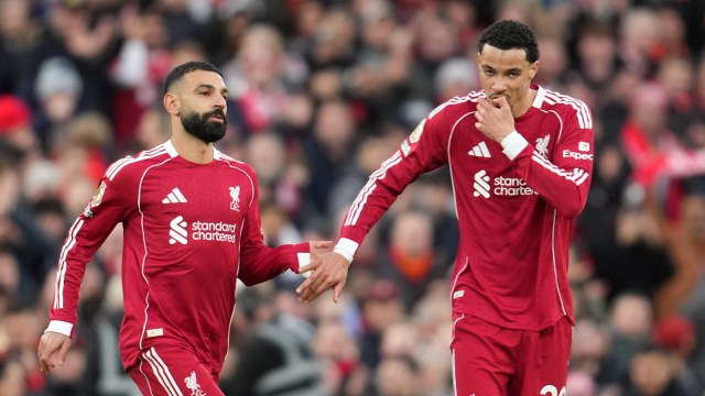 Salah was heavily involved from the moment he stepped on the pitch and got an assist in the 60th minute when his pinpoint corner to the back post found Ekitike who headed home Liverpool's first league goal from a corner this season. (AP Photo)