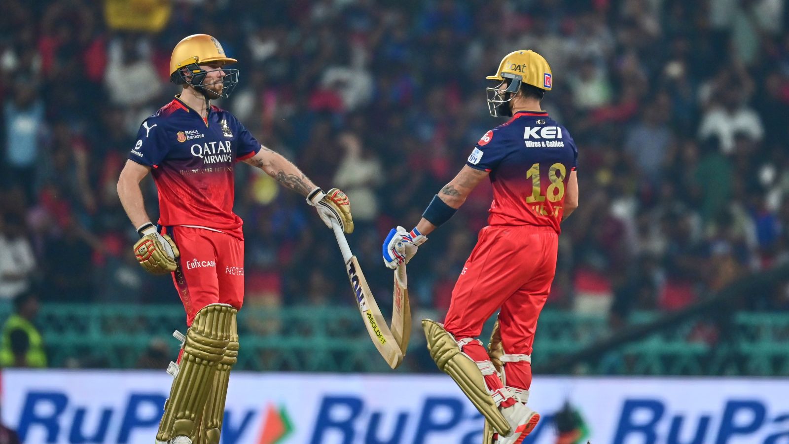 Phil Salt and Virat Kohli in action for Royal Challengers Bengaluru in IPL 2025. (PHOTO: AP)
