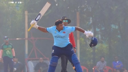 IPL Auction 2026: Sarfaraz Khan, who cracked his maiden hundred in SMAT recently, is part of the second set in the mini-auction. (UPCA)