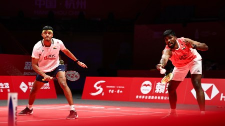 Both Satwik and Chirag chuckled when asked if they were proud of saving the match point in the second game. (BWF/Badminton Photo)