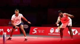 Both Satwik and Chirag chuckled when asked if they were proud of saving the match point in the second game. (BWF/Badminton Photo)