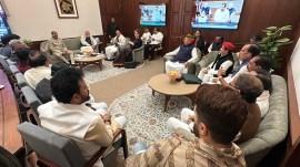 Priyanka Gandhi Vadra, Priyanka Gandhi, Narendra Modi, Priyanka Gandhi Narendra Modi Speaker's tea, Winter Session of Parliament, blue turmeric, Om Birla, Indian express news, current affairs