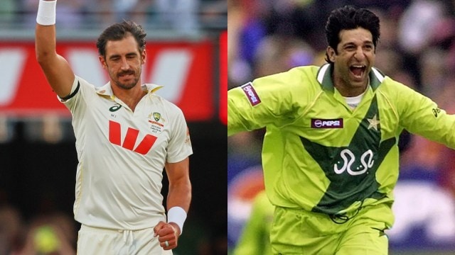 Wasim Akram was all praise for Mitchell Starc as he congratulated the latter. (AP/Reuters)