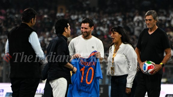 Tendulkar said that he admired Messi's "dedication, determination, commitment". (Express Photo by Sankhadeep Banerjee)