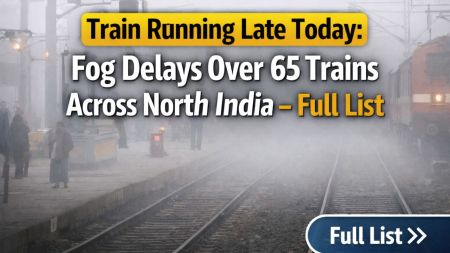 Trains running late due to fog over North India (Image generated using AI)